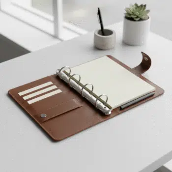 6-Ring Binder Leather Organizer Agenda with Magnetic Clasp