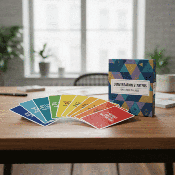 Jeu de cartes de conversation Icebreaker imprimé sur mesure avec boîte de rangement