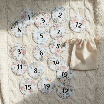 Cartes photo mensuelles pour bébé avec sac à cordon