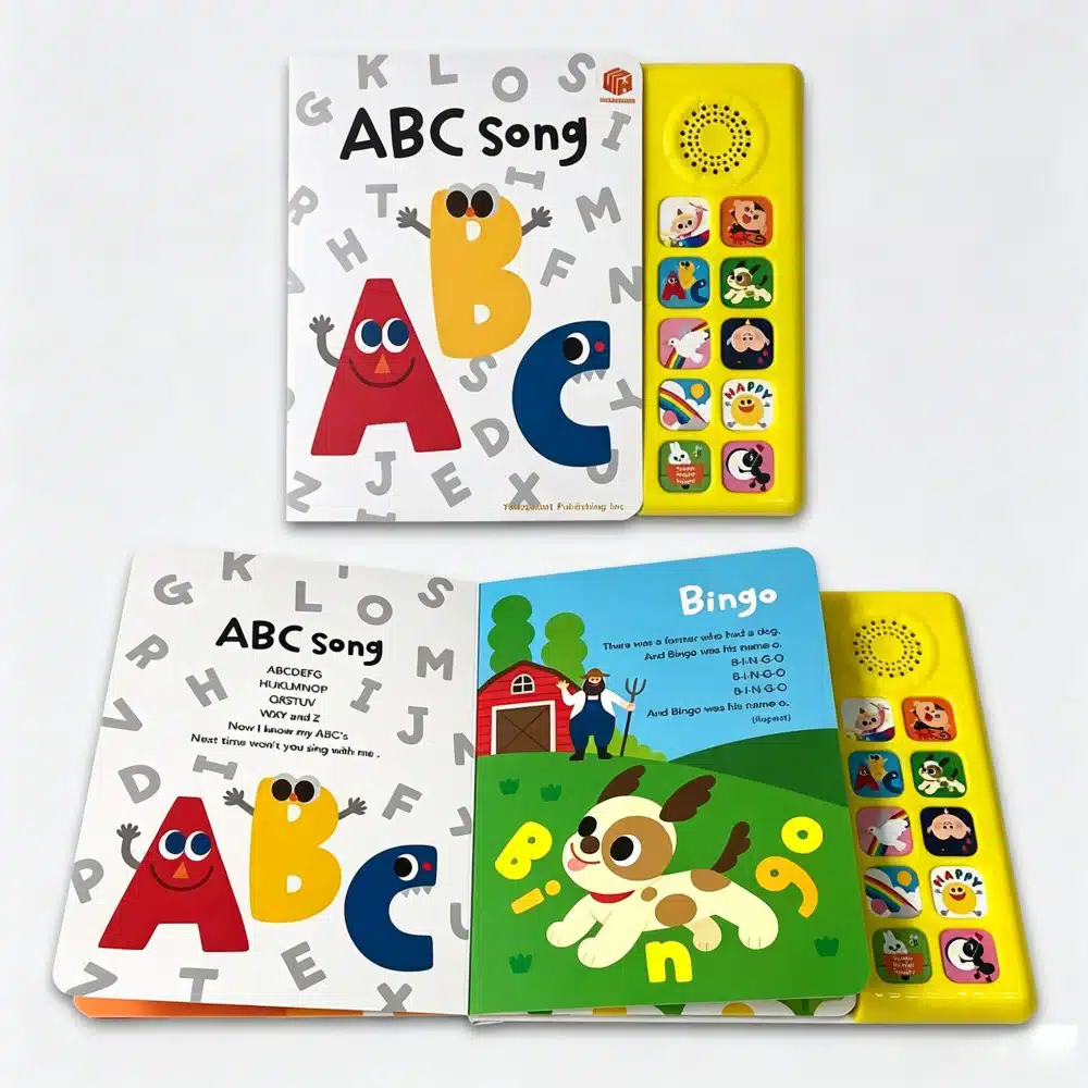 Libro de lectura y sonido con canciones en inglés