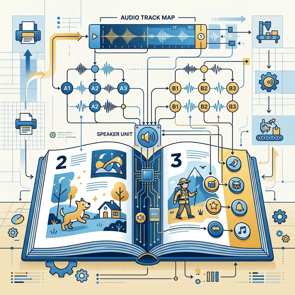 Diagram illustrating audio planning for a custom children's sound book