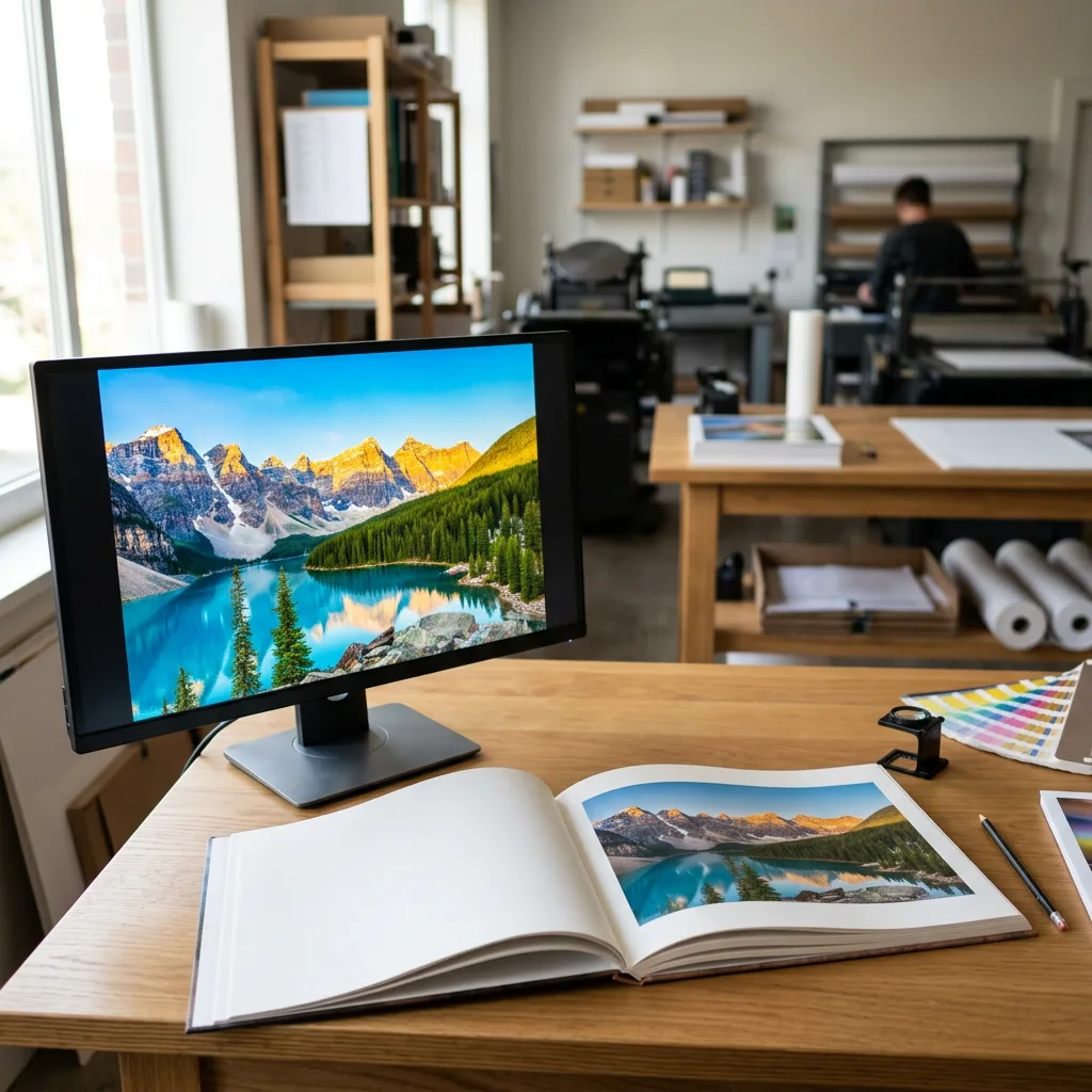 Comparison of screen colour and printed book colour