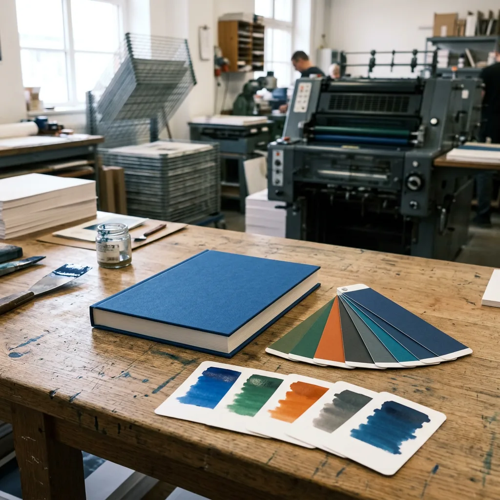 Spot-colour book cover and colour selection materials