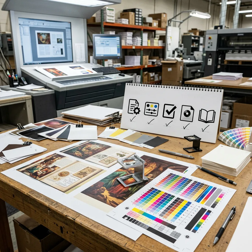 Prepress materials for checking book print colour