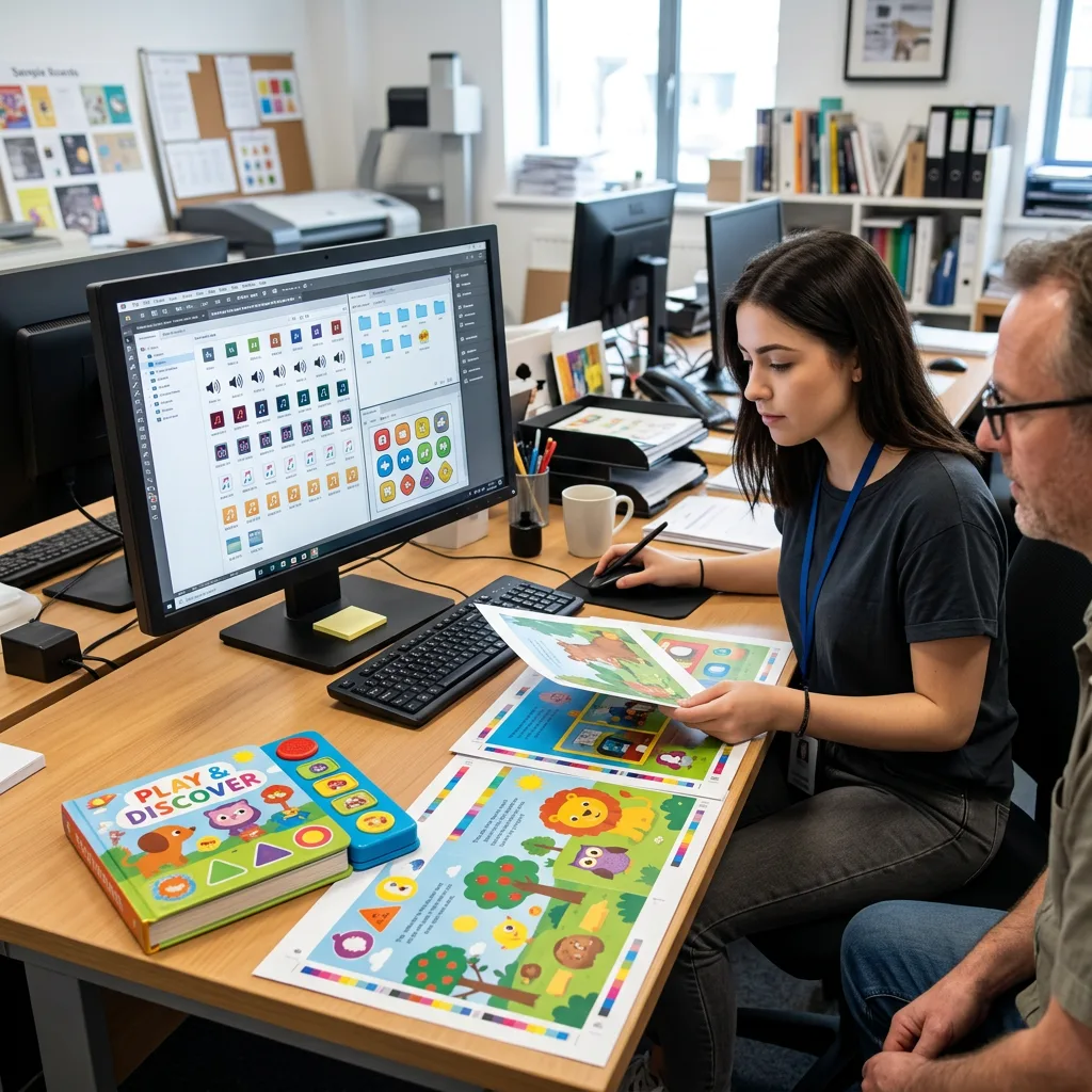 Artwork proof and audio files for a children’s sound book