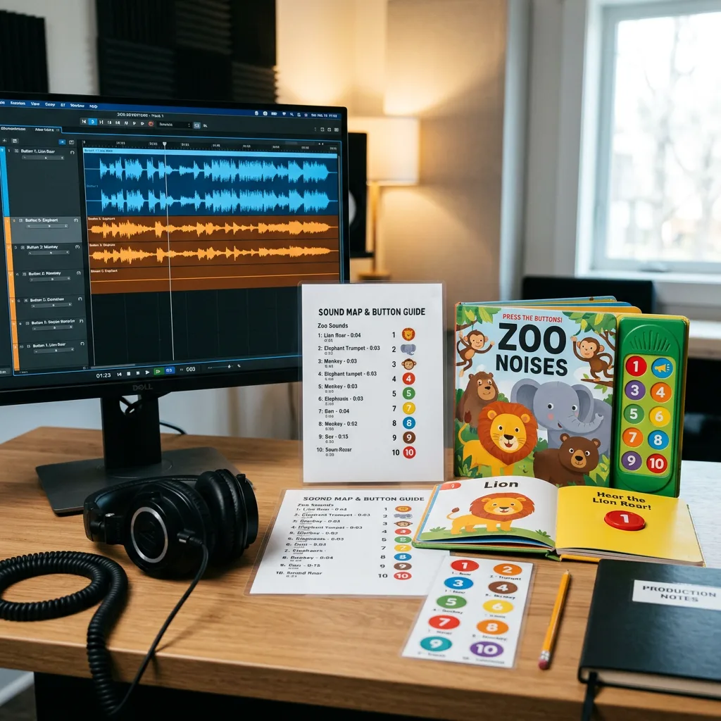 Audio files and button mapping for a children's sound book