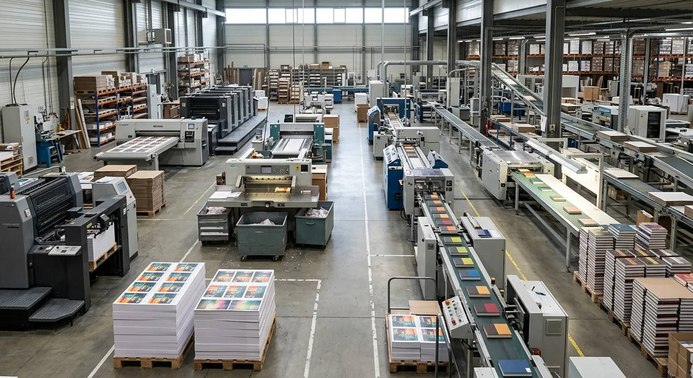 Board book printing and assembly workflow in a professional factory