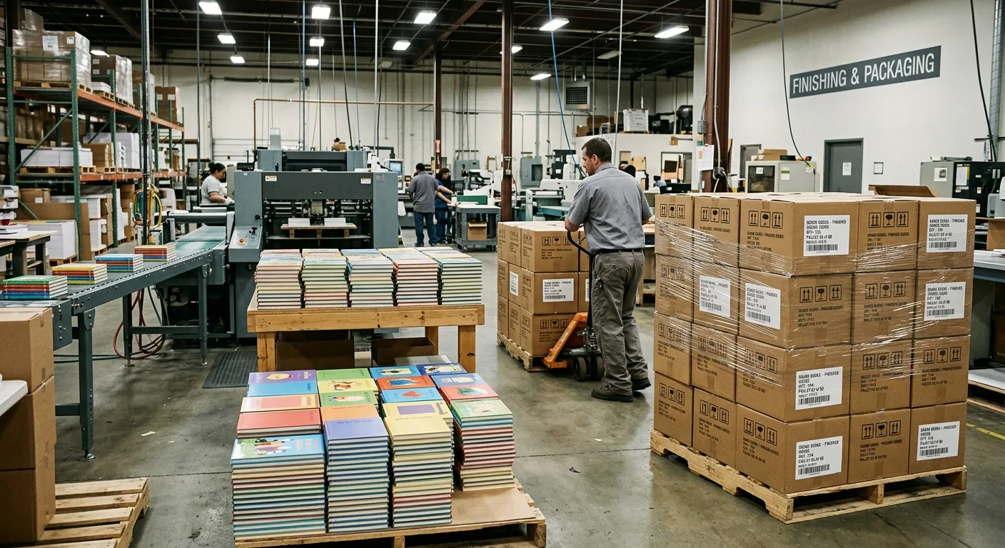 Board books prepared for packing and international shipment