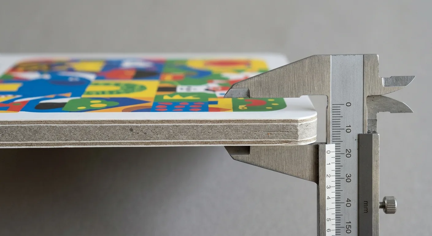 Close-up of board book page thickness and rounded corner construction