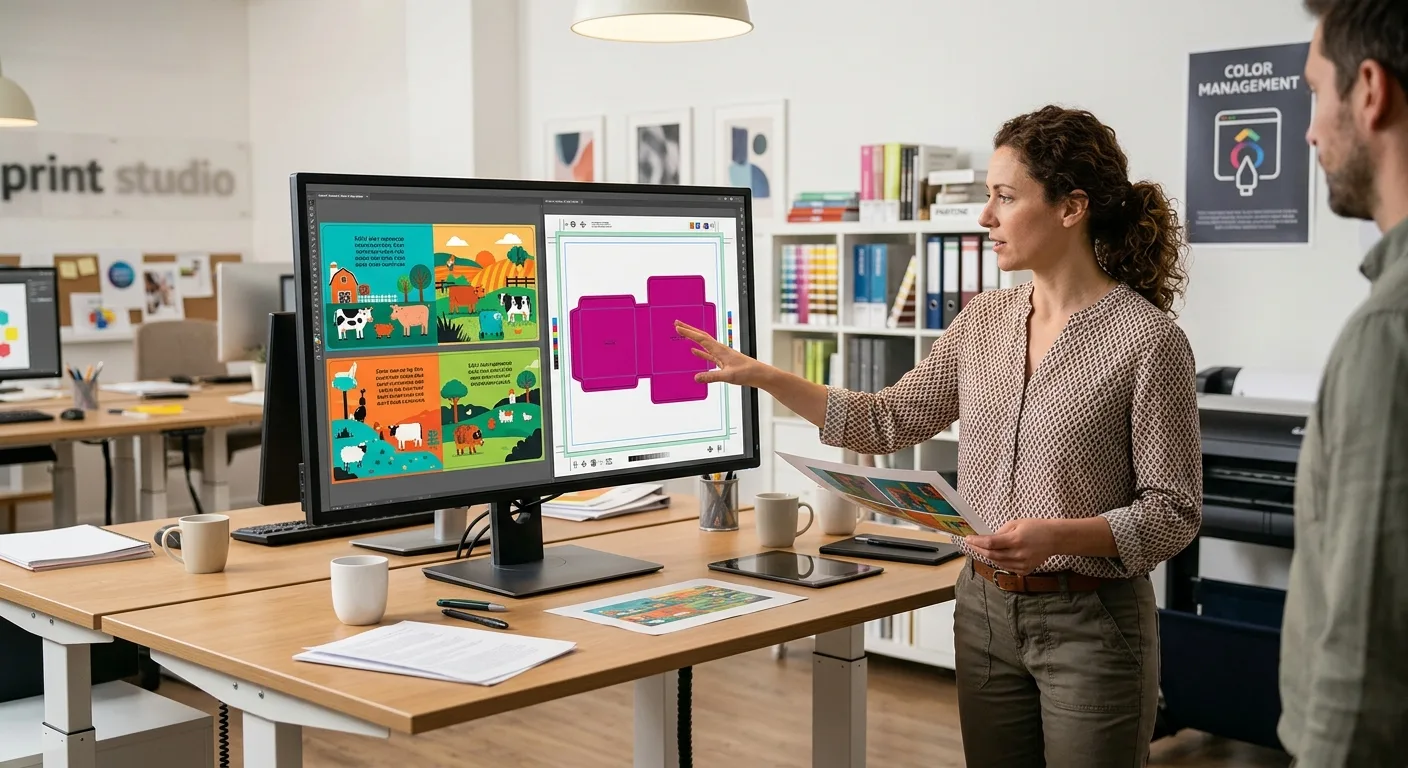 Prepress review of board book artwork and print files