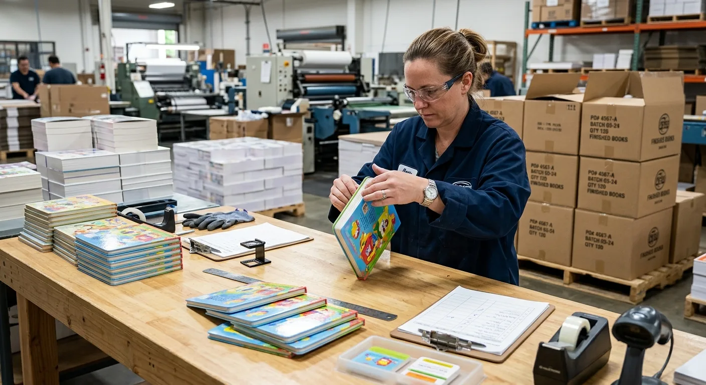 Quality inspection of finished board books