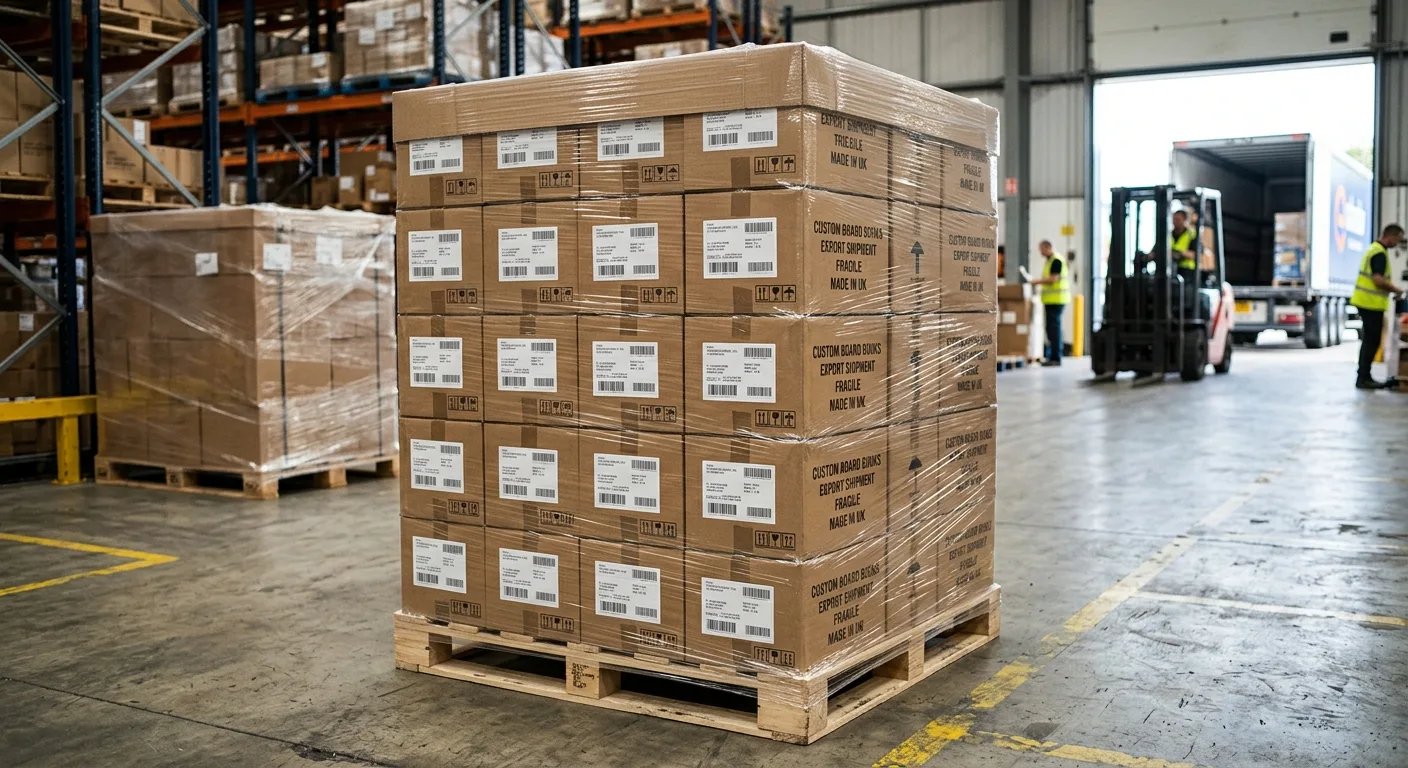 Packed board books ready for global delivery