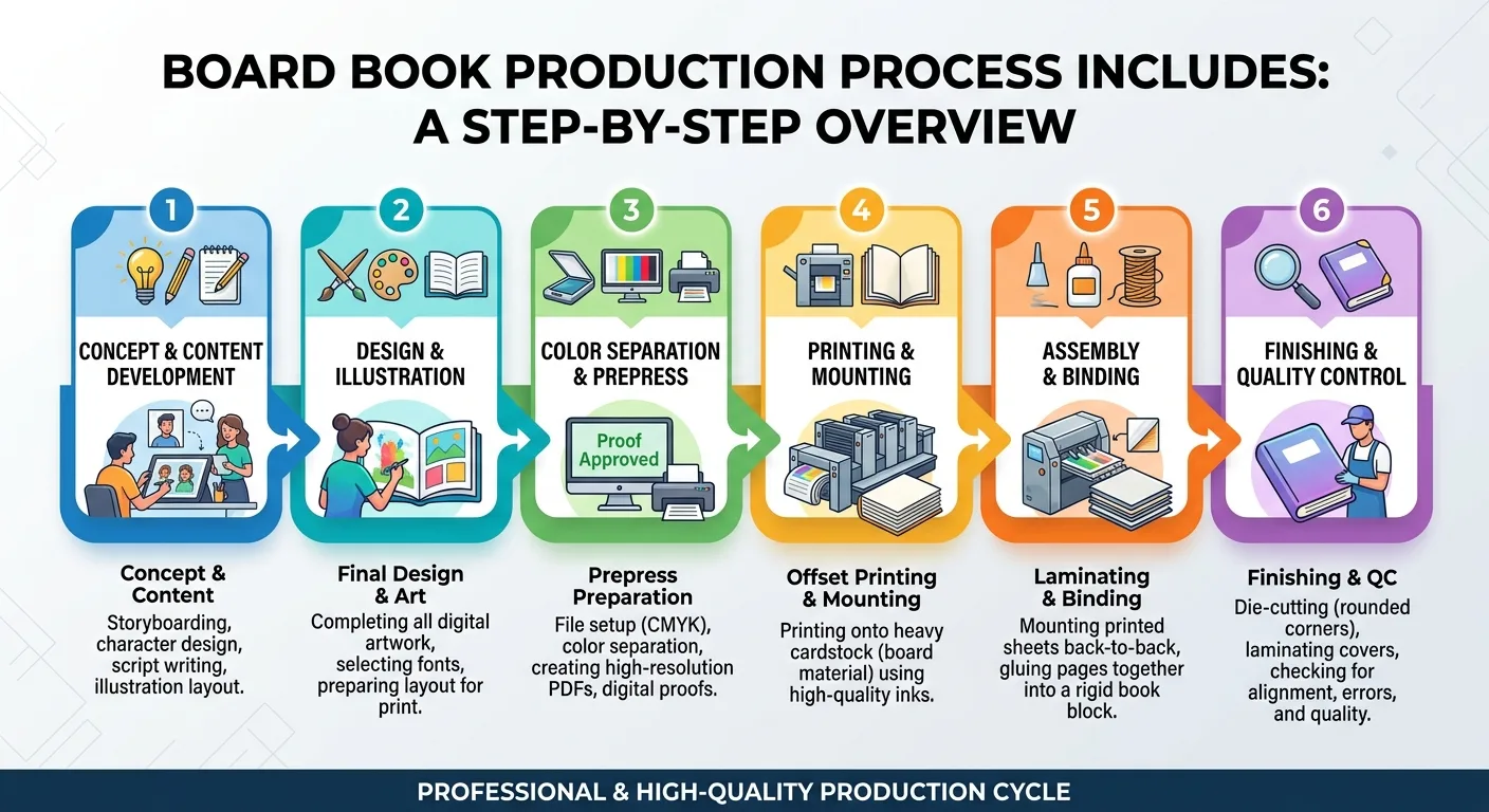 What the board book production process includes