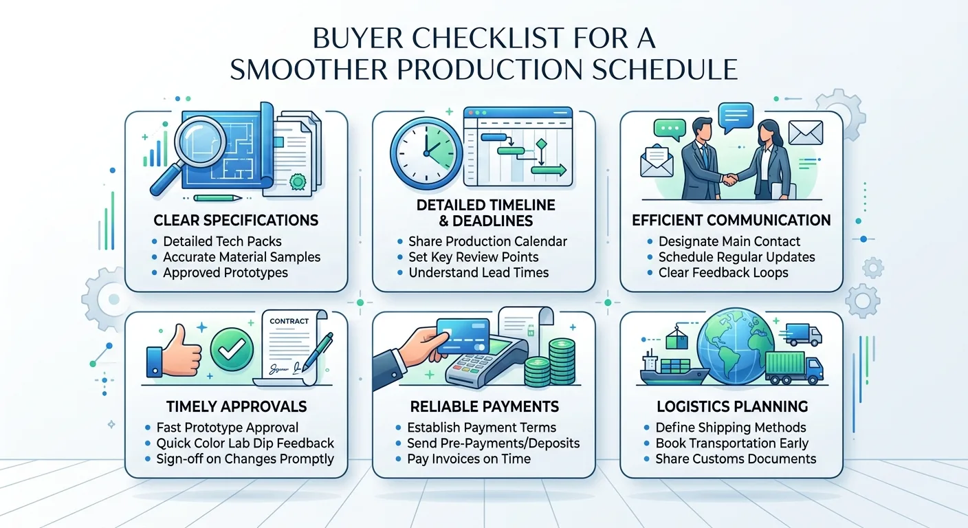 Buyer checklist for a smoother production schedule