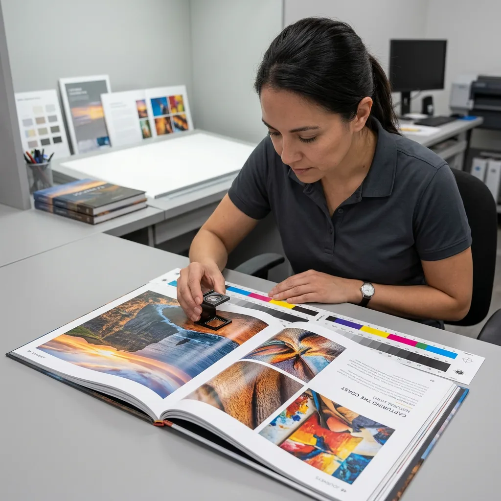 Colour and image quality inspection on a printed book proof