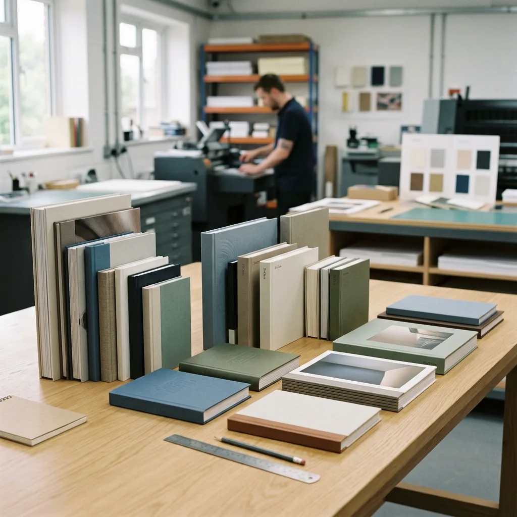Finished books in portrait, square and landscape trim sizes