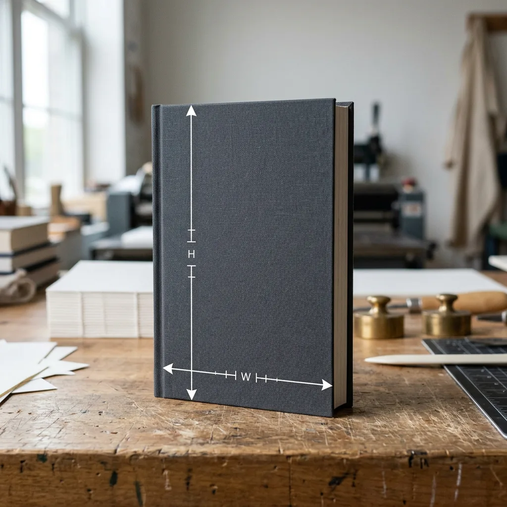 Diagram showing a finished book trim size