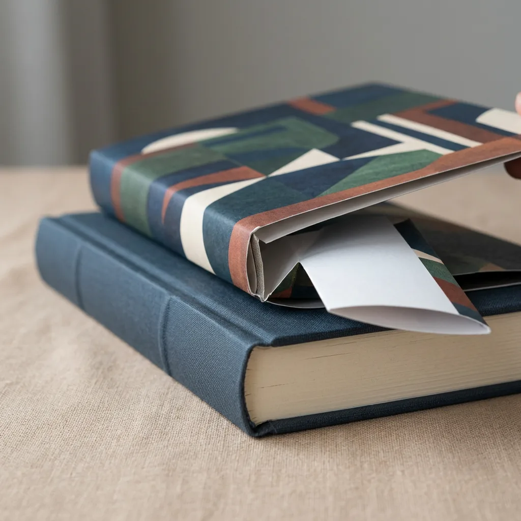 Dust jacket flap and hardcover case construction