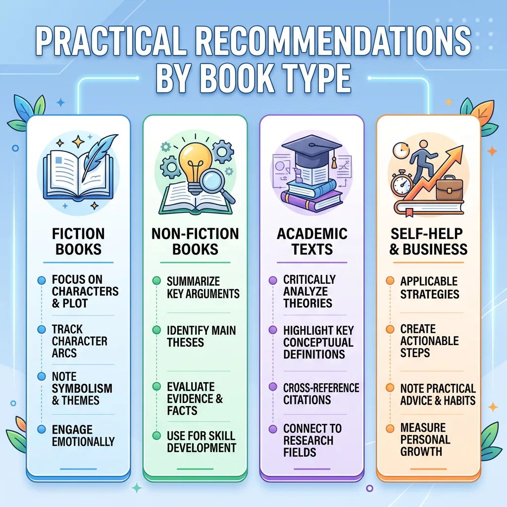 Practical Recommendations by Book Type