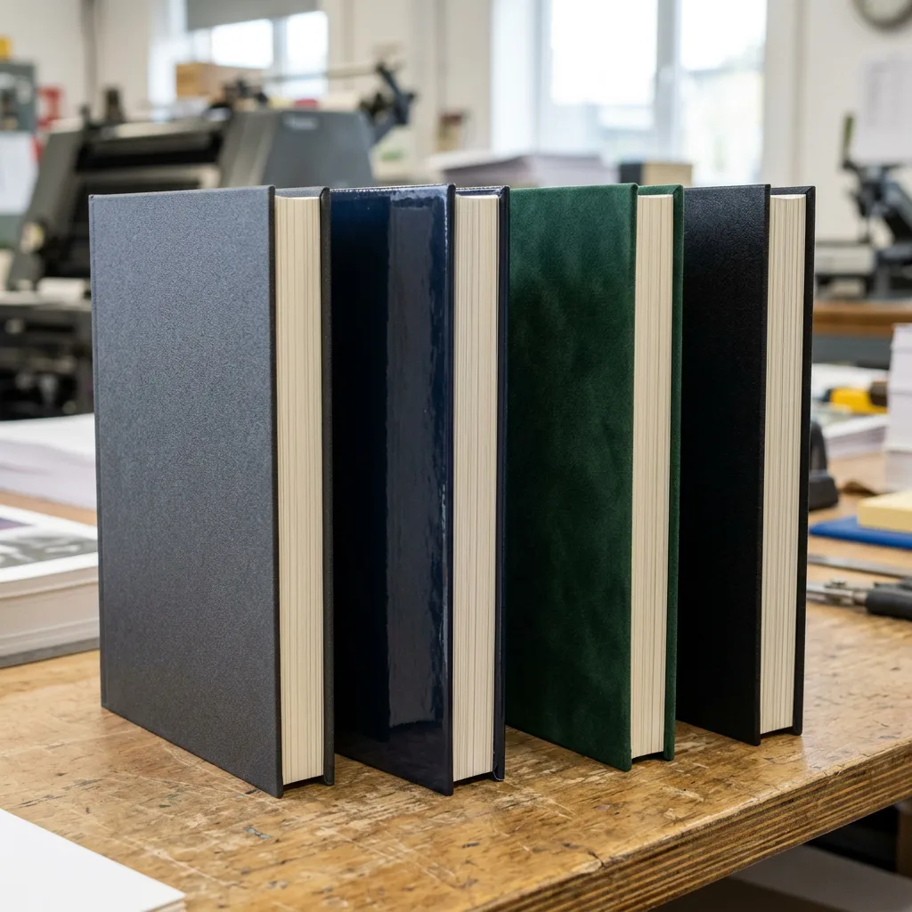 Matte, gloss and soft-touch lamination on hardcover books