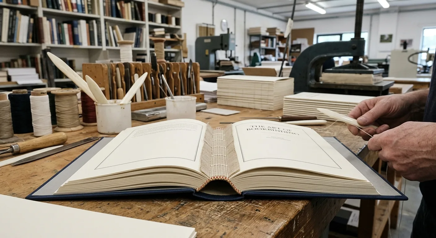 Sewn signatures in a case-bound hardcover book