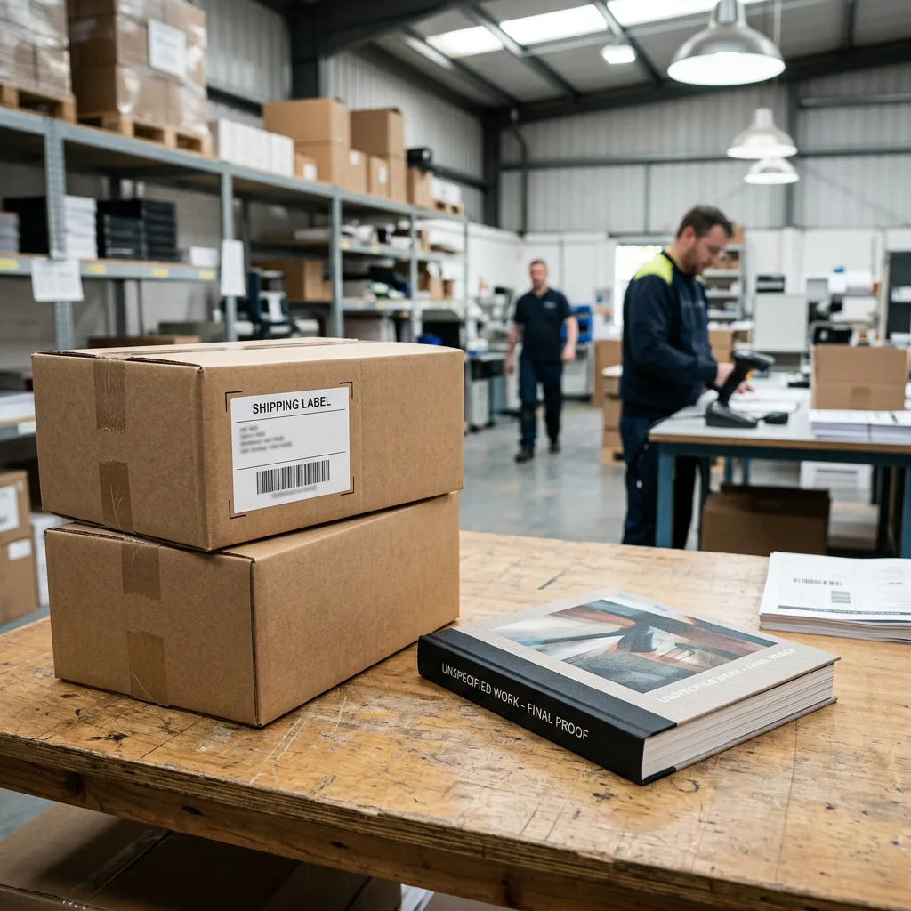 Book proofing, packaging and shipping considerations for a printing order