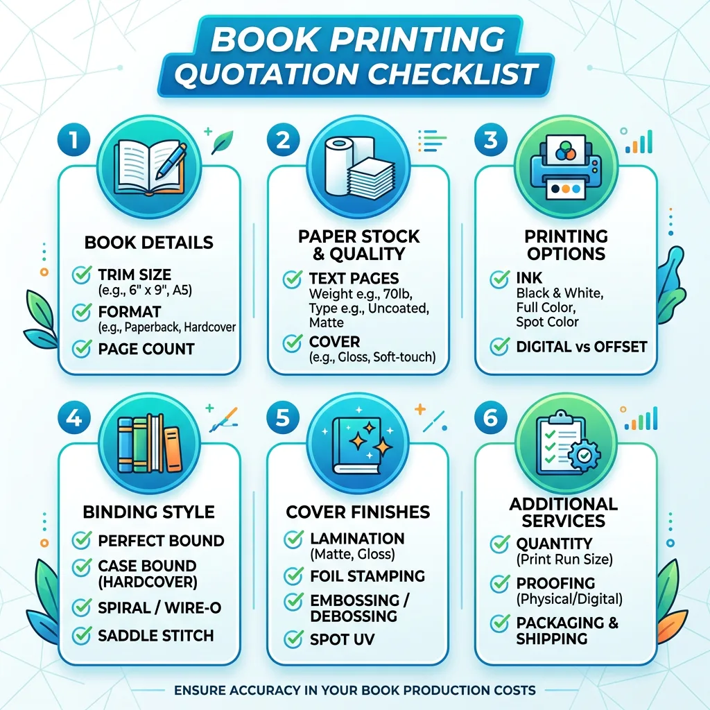 Book Printing Quotation Checklist