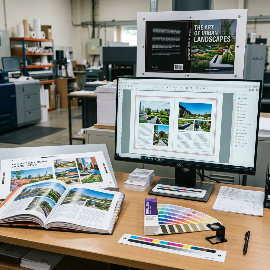 Mise en page PDF du livre prête à l'impression et épreuve imprimée préparées pour l'impression commerciale