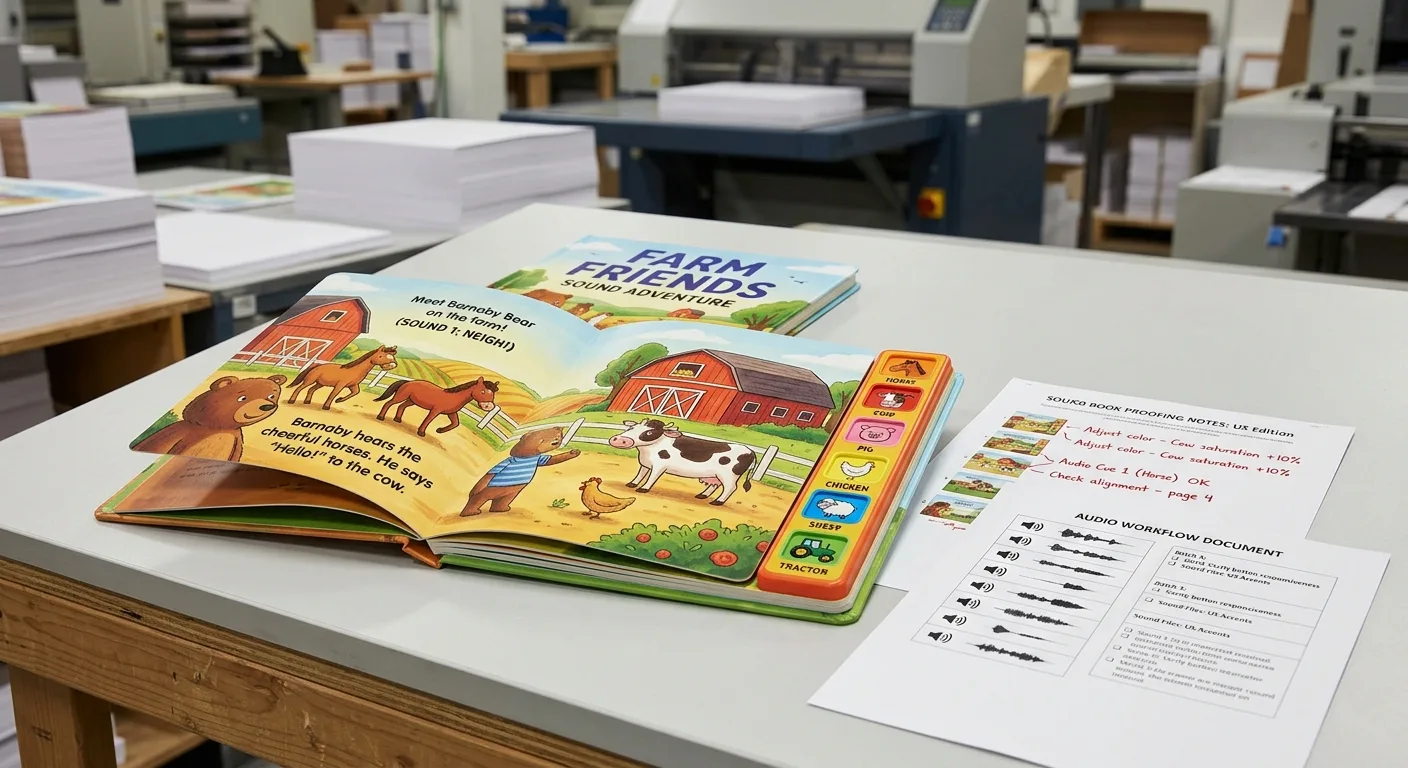 Custom children's sound book being localized for the US market