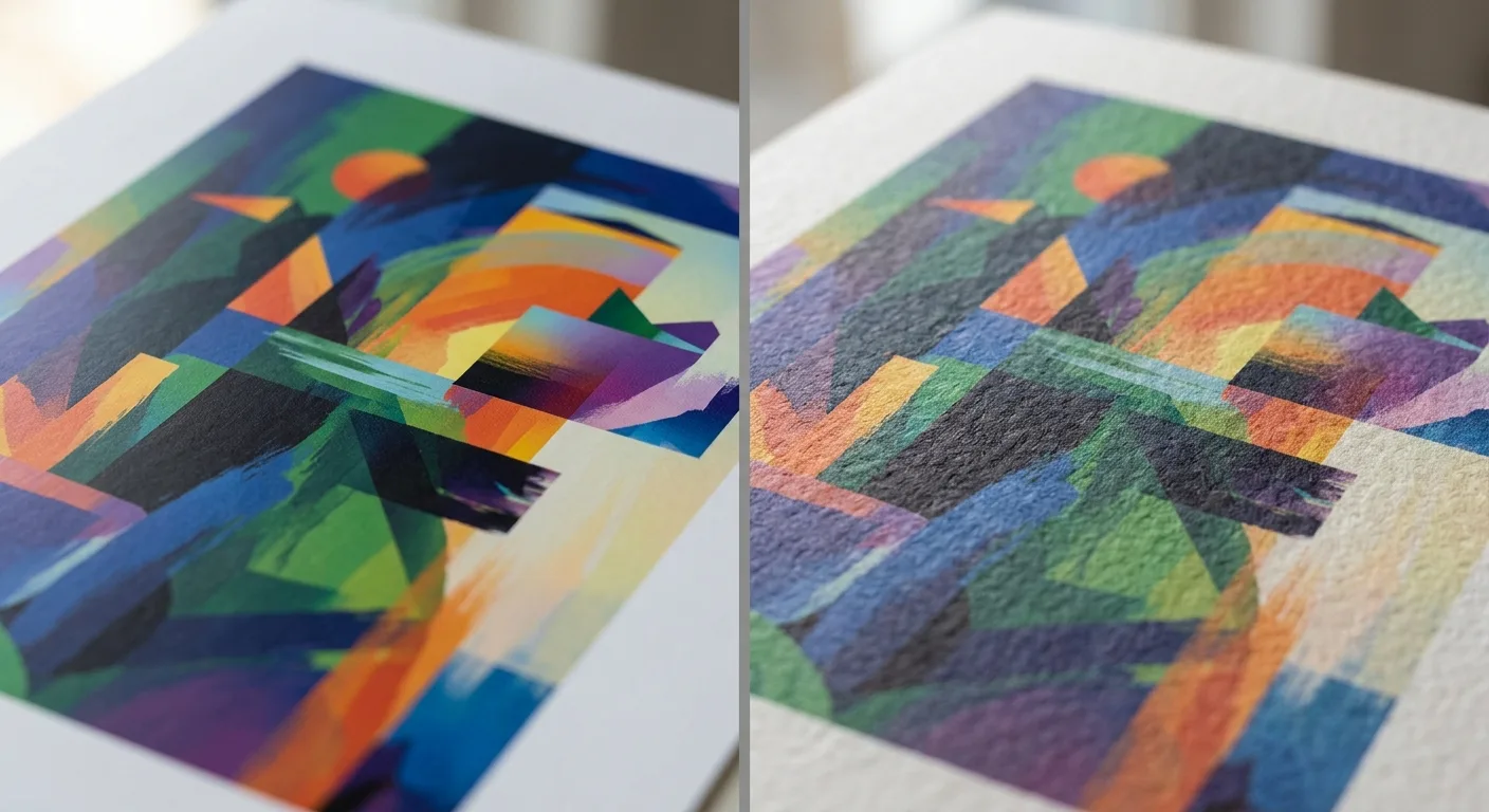 Printed image shown on coated and uncoated book paper
