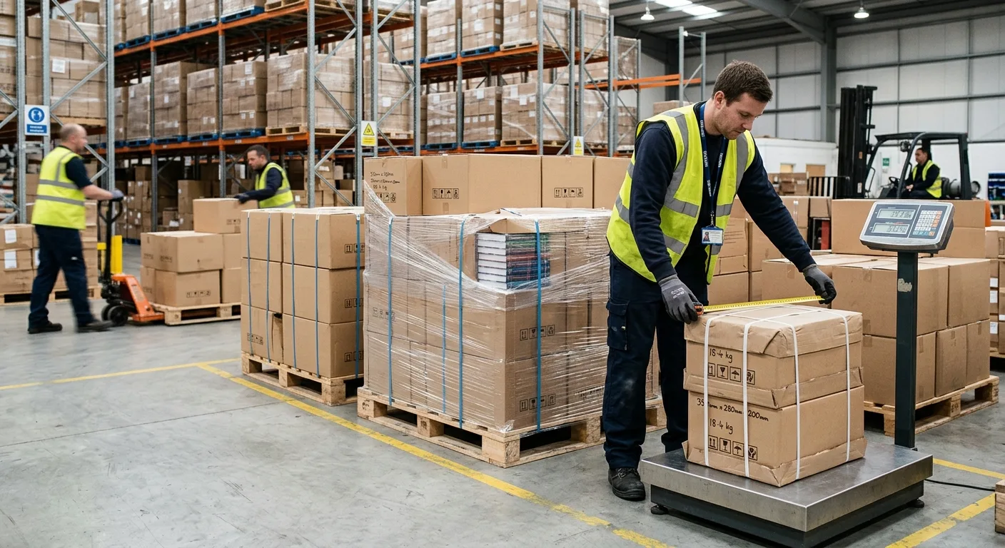 Export cartons of printed books prepared for freight
