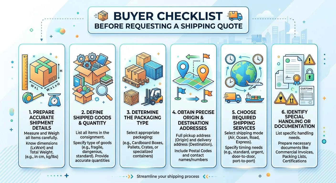 Buyer Checklist Before Requesting a Shipping Quote