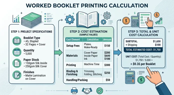 Worked Booklet Printing Calculation