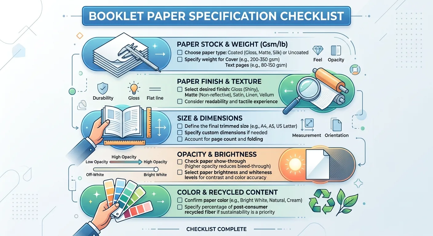 Booklet Paper Specification Checklist