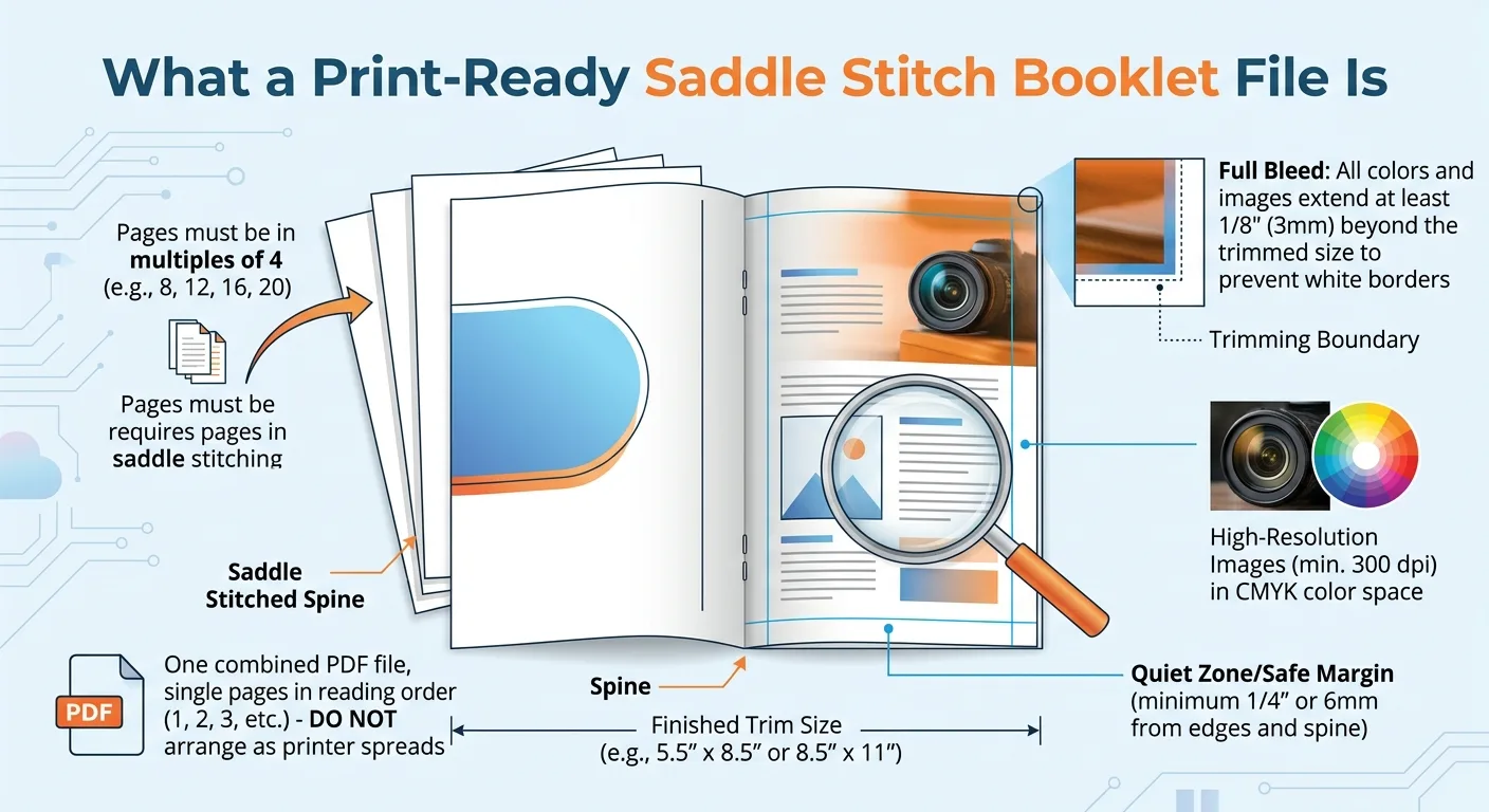 What a Print-Ready Saddle Stitch Booklet File Is