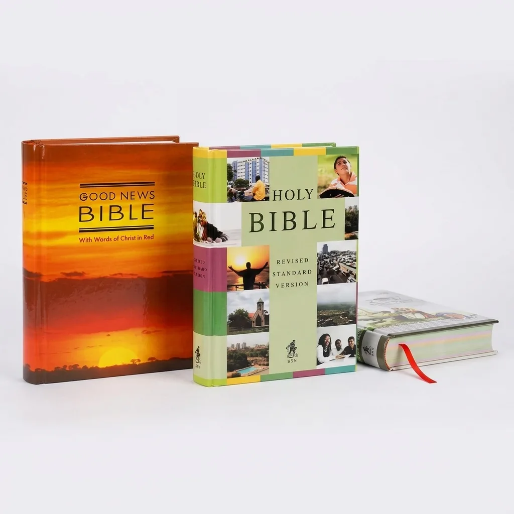 Casebound, hardcover and CMYK Bible printing product options