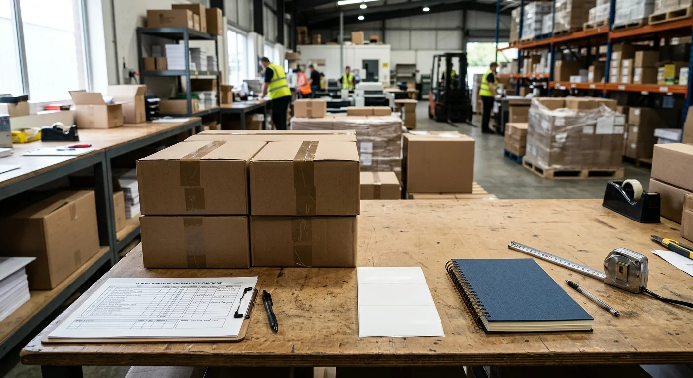 Packed booklet cartons prepared for quotation and international delivery planning