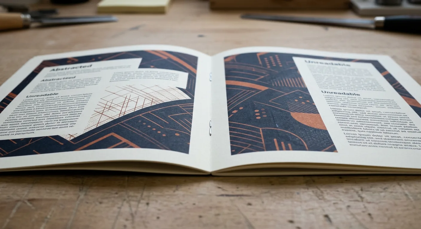 Open saddle stitch booklet with staples through the centre fold