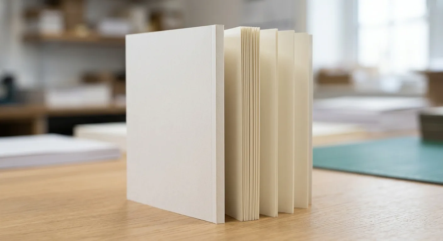Perfect bound booklet showing a square spine