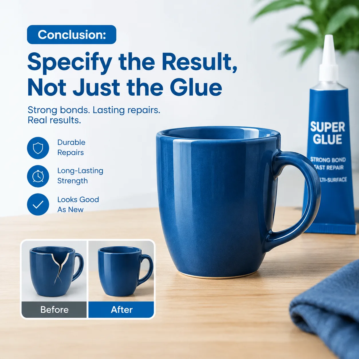 Conclusion: specify the result, not just the glue