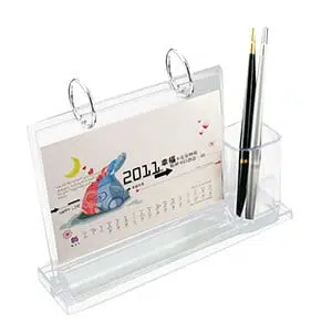 Custom Desktop Acrylic Calendar Printing With Pen holder